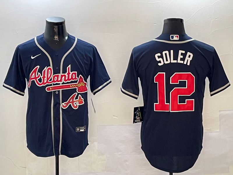 Men Atlanta Braves 12 Soler Blue Game 2024 Nike MLB Jersey style 3